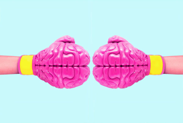 Photo of 2 boxing gloves that look like brains